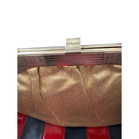 1930s Vintage Gold Clutch Purse With Chain Art Deco - Picture 4 of 6